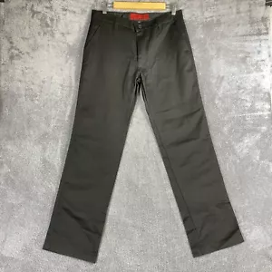 Dexter Pants Mens W32 L32 Slim Straight Chino Black Mid Rise Zip Fly Workwear - Picture 1 of 12
