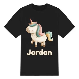 Linda camiseta personalizada con estampado de unicornio para niños y niñas. Unisex. Personalizado - Imagen 1 de 10