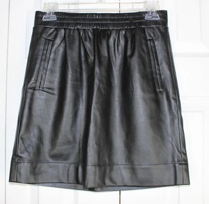 Ann Taylor Loft NWT Womens Size XXS $70 Faux leather black lined mini skirt - Picture 1 of 5