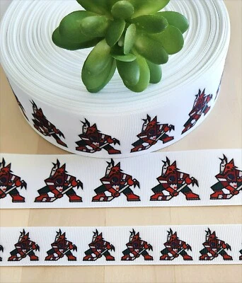 Cordón de arco de alegría cinta de grosgrain de hockey Arizona Coyotes 7/8 y 1,5 (1 YD) Foto 1 de 2