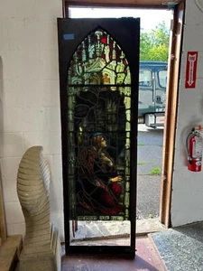 ANTIQUE SAINT MARY STAINED GLASS RELIGIOUS CHURCH WINDOW - PAC22 - Picture 1 of 1