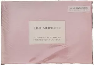 Linen House Plum KING SINGLE Bed Pleated Valance | 250TC Percale - Picture 1 of 4