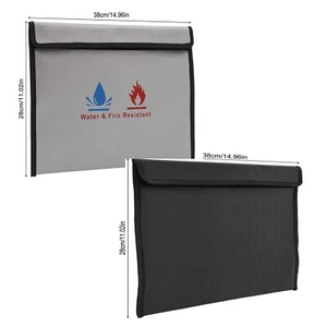 Silver/Black Feuerfeste Dokumententasche Brandschutztasche Wasserdichte Tasche - Bild 1 von 47