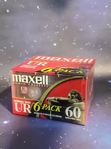 NEW/SEALED 6-PACK: MAXELL UR60 60-MINUTE AUDIO CASSETTE Vintage Bundle - Picture 1 of 6