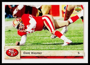 Dave Waymer, 1992 Upper Deck Football Card, #207, San Francisco 49ers, - Picture 1 of 2