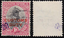 South Africa 1926 1d OverPrint Customs Duty Black & Carmine SG-31 Used