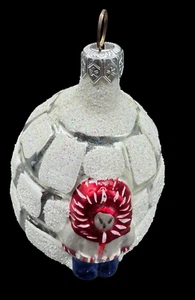 Vintage Eskimo Igloo Ornament 2.5" Christmas Holiday Tree Decor Glass - Picture 1 of 7