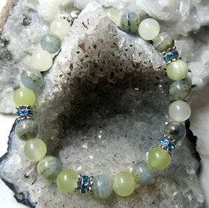 ARAGONIT BLAU u. Natur Edelstein-Armband 8mm 19cm A-Qualität Handarbeit Nr.2 - Bild 1 von 1