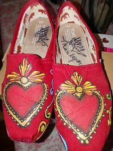 Damen handbemalt Tom's Gr. 9 Sacred Heart SALE !!!!!!!! - Bild 1 von 5