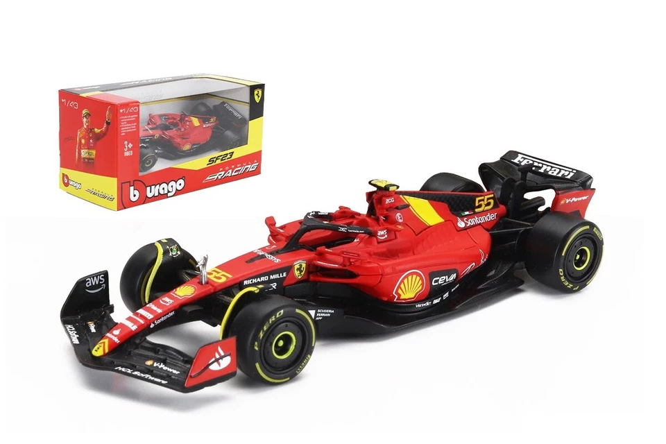 Modellino Ferrari SF-23 Monza 2023 Carlos Sainz Burago Scala 1/43 - Immagine 1 di 1