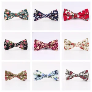 Men's Cotton Pre-tied Bow Tie Wedding Party Business Floral Suit Tuxedo Bowtie - Picture 1 of 19