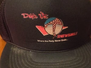 VinTagE 90s Nissun DEJA VU SHOWGIRLS Strip Club Roped Snapback Black Trucker Hat - Picture 1 of 5
