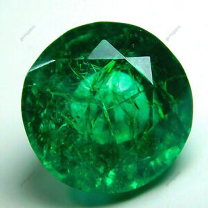 Natural Round Cut Dark Green Colombian Emerald CERTIFIED 5.00 Ct Loose Gemstone