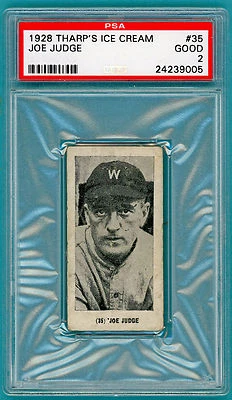 1928 Tharp’s Ice Cream Joe Judge  - #35 PSA 2! Washington!  - Image 1 of 2