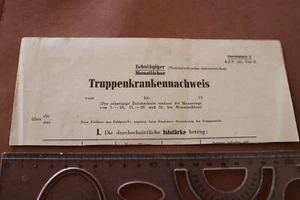 oberer Abschnitt von einem Truppenkrankennachweis - Picture 1 of 4