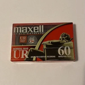 Maxell UR60 Audio Cassette Tape - 60 Minute, Normal Bias Unopened New Sealed - Picture 1 of 6