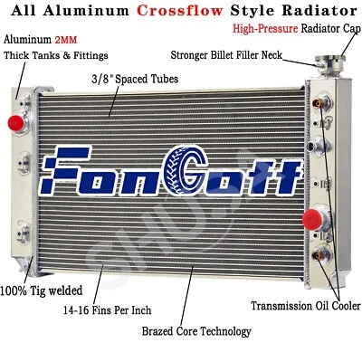3 Row Aluminum Radiator fit 88-1994 Chevy S10 Blazer GMC S15 Jimmy 4.3L AT — 第 1/4 张图片