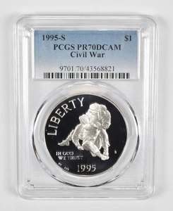 PR70 1995-S Civil War Commemorative Silver Dollar PCGS Blue Label *0108 - Picture 1 of 5