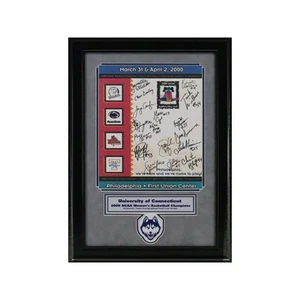 Baloncesto femenino UConn 2000 firmado enmarcado 11x14 impresión Final Four (Sue Bird LOA - Imagen 1 de 4