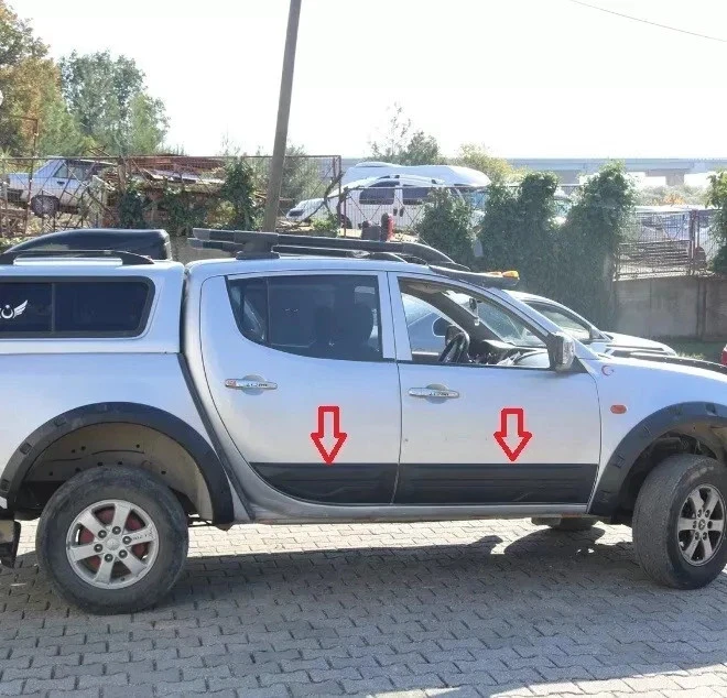 For Mitsubishi L200 2006-14 Side Door Mold Trim Cladding Body Kit Black 4pcs — 第 1/4 张图片