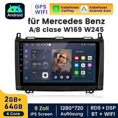 2GB+64GB carplay Android Autoradio Für Benz A/B Klasse Sprinter GPS SWC WIFI RDS - Bild 1 von 4