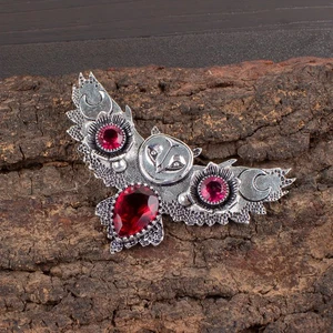 Pink Rubellite Gemstone Handmade 925 Sterling Silver Jewelry Pendant Gift For - Picture 1 of 3
