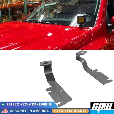 For 2022-2025 Nissan Frontier LED Light Pod Hood Ditch A-Pillar Mount Bracket Foto 1 de 4