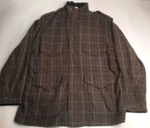 One True Saxon Belstaff Jacket Green Orange Tartan Wool Polyester Blend  - Bild 1 von 24