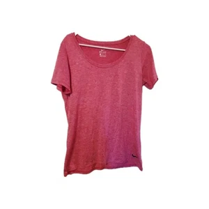Nike Fit Dry Größe M (8-10) Damen V-Ausschnitt Kurzarm Sportoberteil Pink - Bild 1 von 4