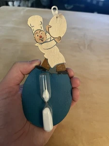 Vintage deutsche Holz Koch Eieruhr Sand Sand Sanduhr Küche Dekor 5" handbemalt - Bild 1 von 8