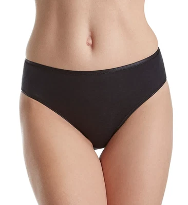 Hanro BLACK Cotton Seamless Hi-Cut Full Brief, US X-Large - Image 1 of 4