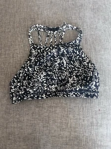 Lululemon Slide With Me Bra Chirasu Black / Chirakasu Alpine White sz 6 - Picture 1 of 5