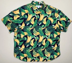 Camicia Old Navy uomo XXL slim fit flex verde giallo con bottoni banane e lime - Foto 1 di 5