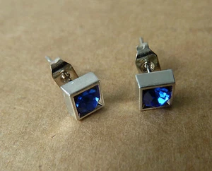 CZ Stud earrings (9x colours) with 316L surgical steel posts/catches NWT-6 - Bild 1 von 63