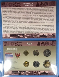 Littleton World Coin Set -THAILAND - 6 Coin Set ~ BU ~ 1999-2008, 1 Baht 1999 - Picture 1 of 6