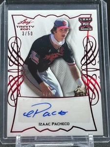 2021 Leaf Trinity XRC Base Auto Red Izaac Pacheco #3/50 No. BA-IP1 - TIGERS - Picture 1 of 2