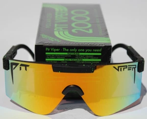 PIT VIPER The Monster Bull POLARIZED Sunglasses Black Splatter/Gold Mirror 2000 - Picture 1 of 11