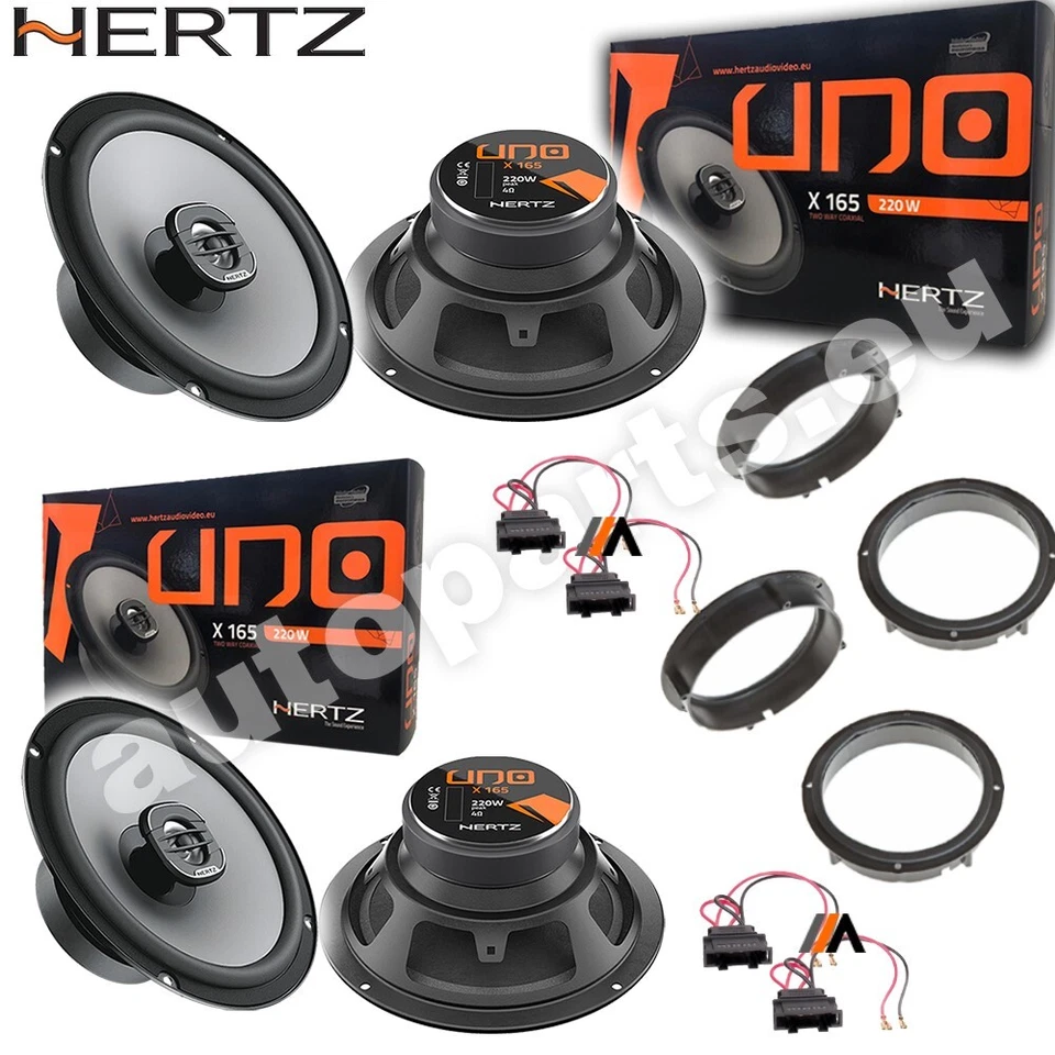 Kit 4 Casse Altoparlanti Hertz X165 Anteriore e Posteriore per Fiat 500X