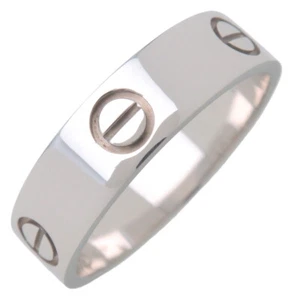 Authentic Cartier Love Ring #61 K18WG White Gold US9.5-10 EU60.5 HK21.5 Used F/S - Picture 1 of 5