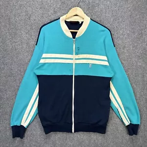 Vintage Playboy Hoodie Adult Medium Blue 50s 60s Zip Up Striped RARE Jacket USA - Picture 1 of 9
