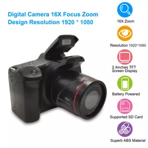 16X Zoom Digitalkamera 2,4 Zoll TFT LCD Bildschirm 16MP 1080P Anti-Shake Schwarz B2T4 - Bild 1 von 11
