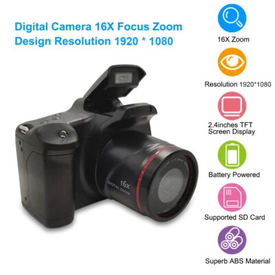 ANDOER 16X Zoom Digital Camera 2.4 Inch TFT LCD Screen 16MP 1080P Anti-Shake Black B2T4