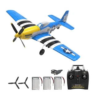 Volantex P51 Fighter 4CH RC Airplane 6-Axis Gyro Aerobatic Aircraft 3 batteries - Picture 1 of 22