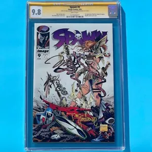 SPAWN #9 ⭐ CGC 9.8 SS - 2X SIGNED by TODD MCFARLANE + JIM LEE ⭐ 1st Angela 1993 - Picture 1 of 4