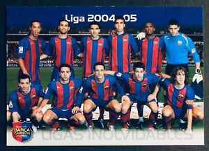 2004-05 Panini Megacracks Barca # 135 Barcelona Team photo card Ronaldinho Xavi