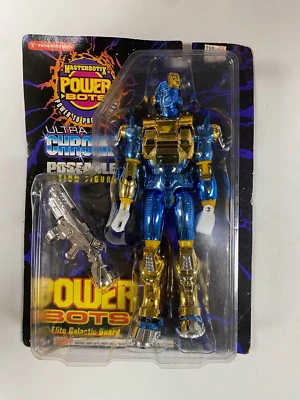 1994 Trendmasters Masterbotix POWER BOTS Ultra Chrome 8" Figure Steely Blu - Image 1 of 3