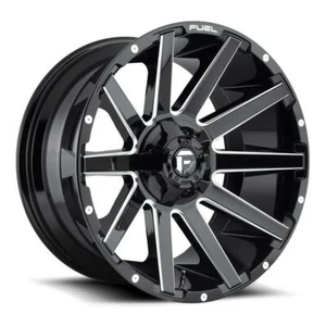 22" Fuel 1PC D615 Contra 22x12 5x5.5 5x150 -44mm Gloss Black Milled Lifted Wheel - Picture 1 of 8