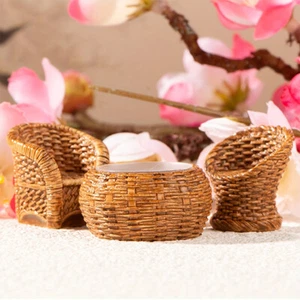 Garden Bamboo Chair Miniature Decor Accessories Mini Craft Decoration Home Craft - Picture 1 of 28
