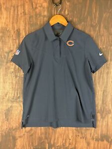 LARGE NIKE CHICAGO BEARS NFL ON FIELD SHORT SLEEVE POLO SHIRT NAVY BLUE WOMENS L