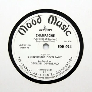 L'ORCHESTRE DEVEREAUX "Champagne / Amontillado" (E+) MOOD MUSIC FDH-094 [78 RPM] - Bild 1 von 1